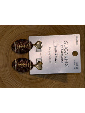 Women's SUGARFIX by BaubleBar Football Earrings One Size Brown Gold